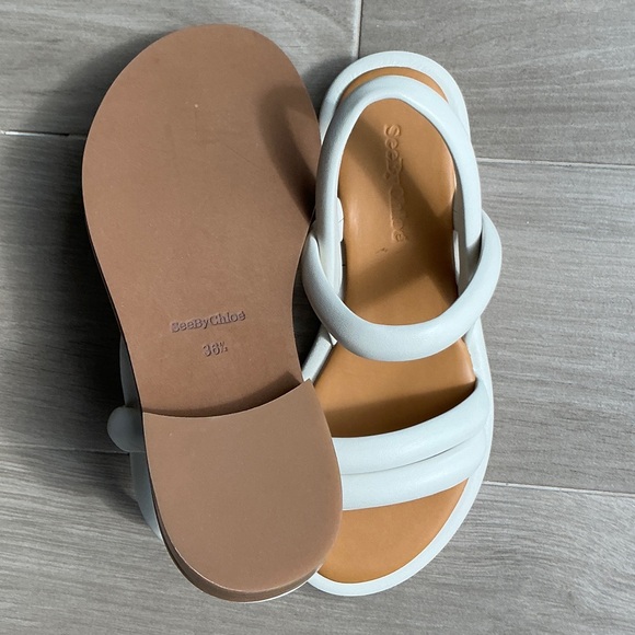 See By Chloe White and Tan Sandals - Picture 4 of 16